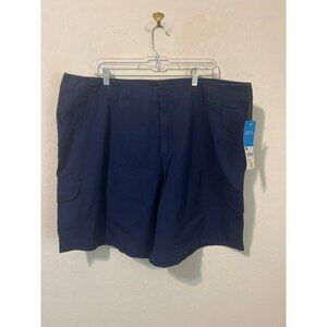NWT Sz 20W Relativity Women 100% Cotton Navy Shorts Flap Pockets